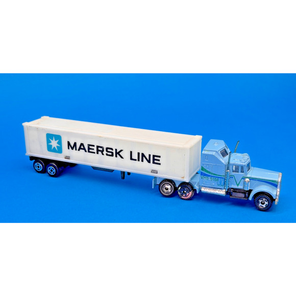 Vintage Semi Tractor Trailer, MAERSK LINE HO Scale 1/87 Diecast Transport - Picture 8 of 10